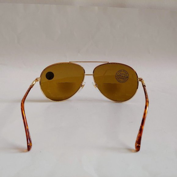 (NWT) Vintage 90's Aviator Bi-Focal Reading Sunglasses +1.75 (Gold/Tortuga) - Picture 3 of 4